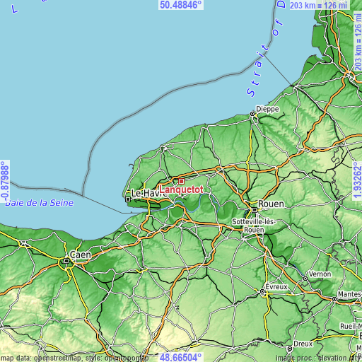 Topographic map of Lanquetot