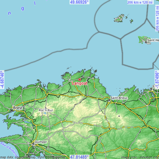 Topographic map of Langoat