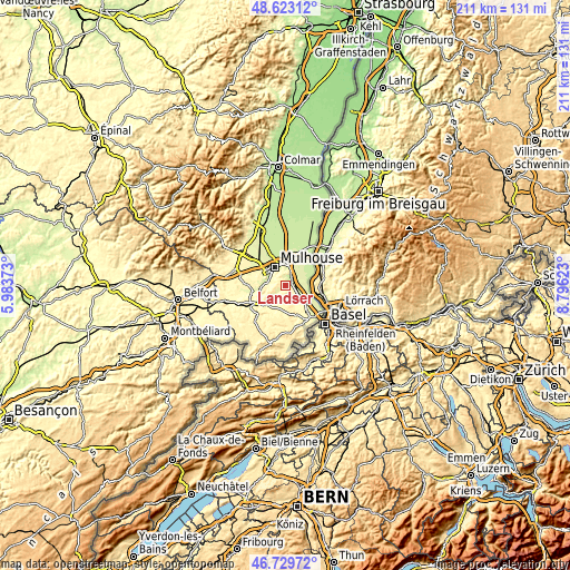 Topographic map of Landser