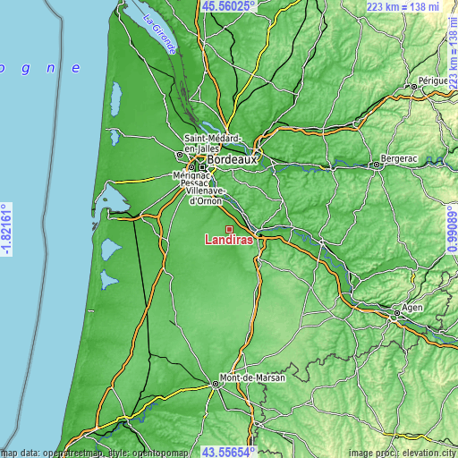 Topographic map of Landiras