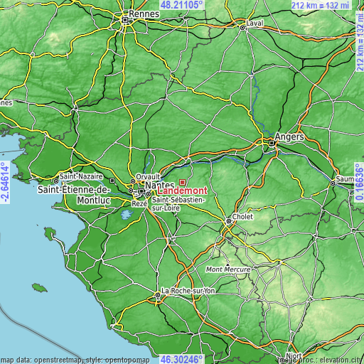 Topographic map of Landemont