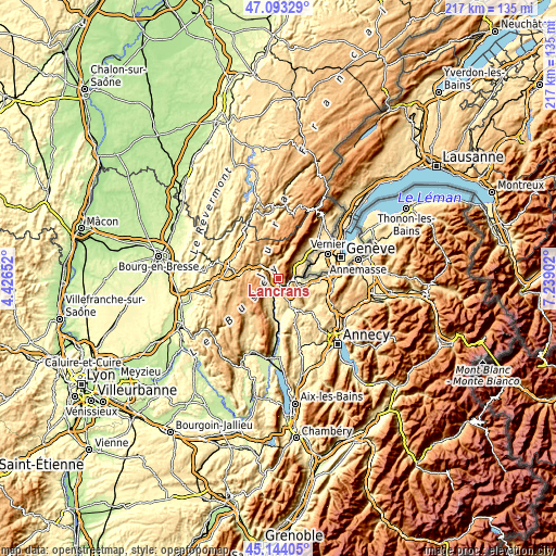 Topographic map of Lancrans