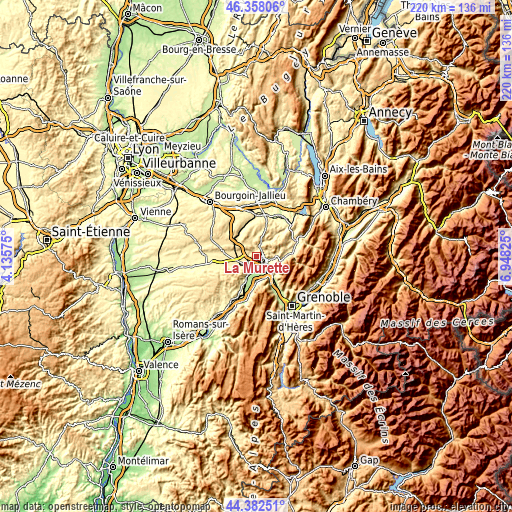 Topographic map of La Murette