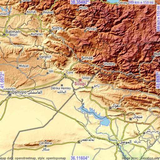 Topographic map of Silopi