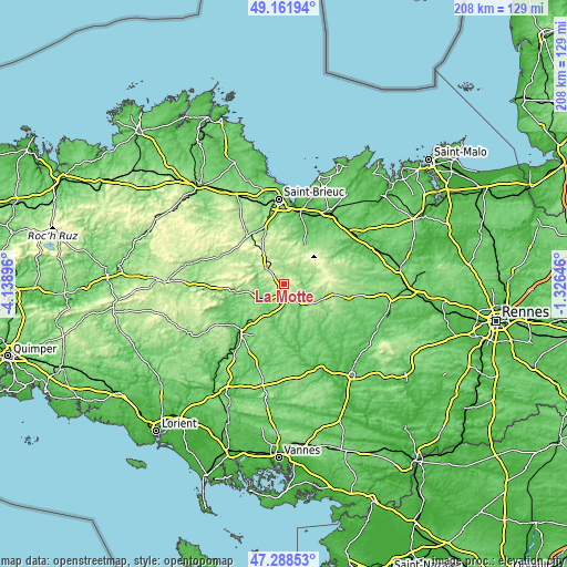 Topographic map of La Motte