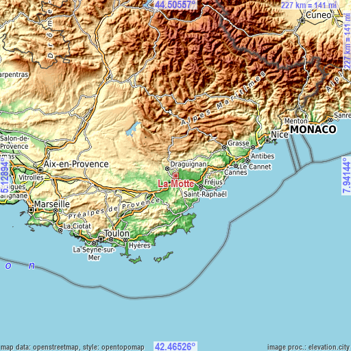 Topographic map of La Motte
