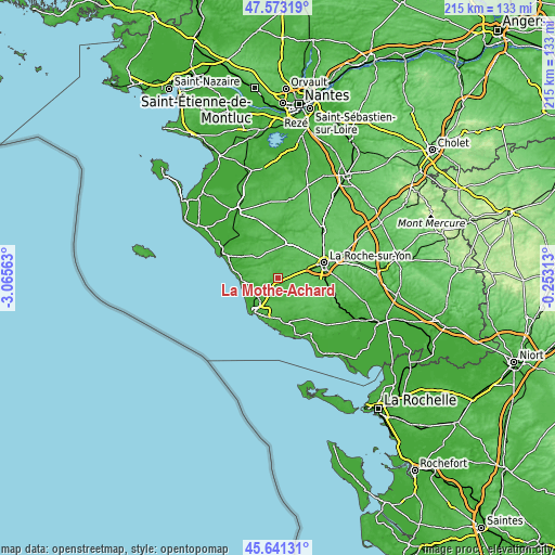 Topographic map of La Mothe-Achard