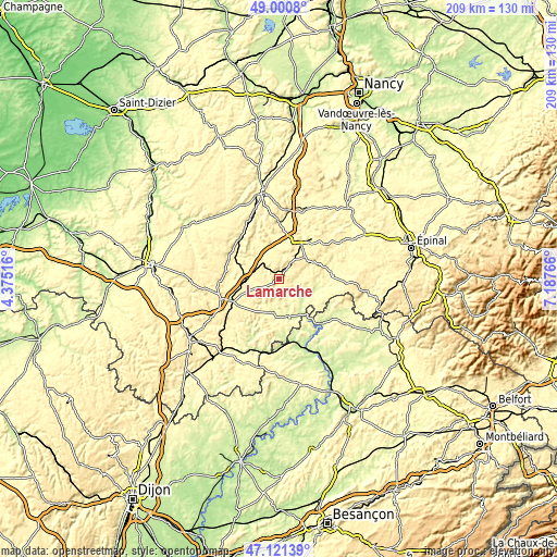 Topographic map of Lamarche