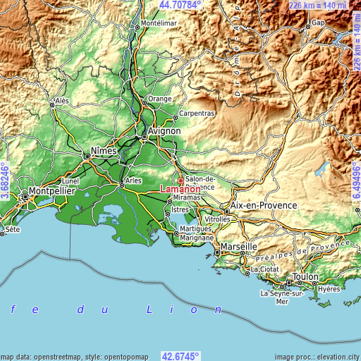 Topographic map of Lamanon