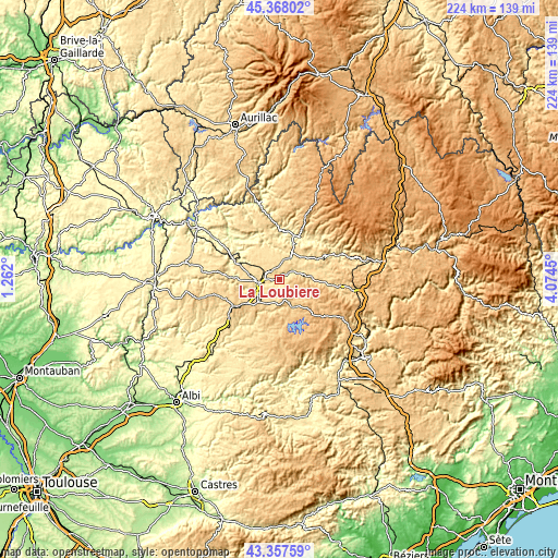 Topographic map of La Loubière