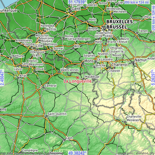 Topographic map of La Longueville