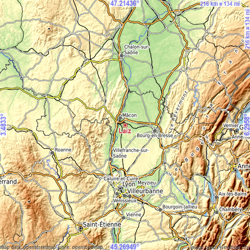 Topographic map of Laiz