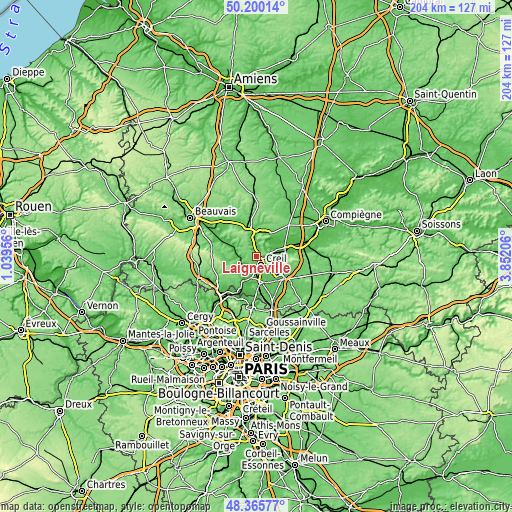 Topographic map of Laigneville