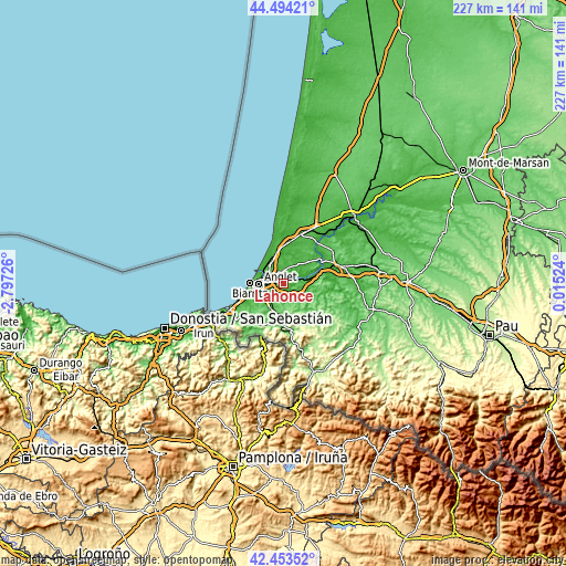 Topographic map of Lahonce