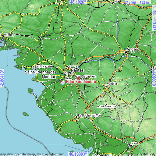 Topographic map of La Haie-Fouassière