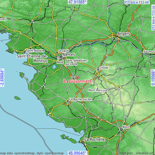 Topographic map of La Guyonnière