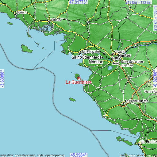 Topographic map of La Guérinière