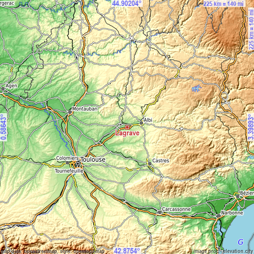 Topographic map of Lagrave