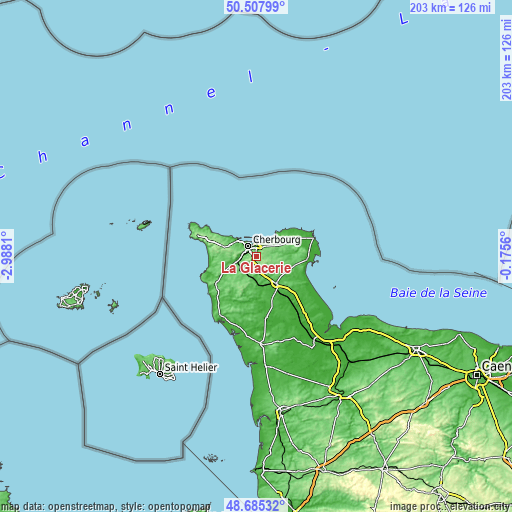 Topographic map of La Glacerie