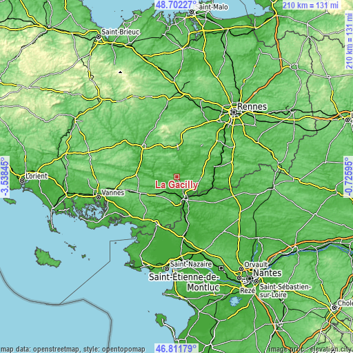 Topographic map of La Gacilly