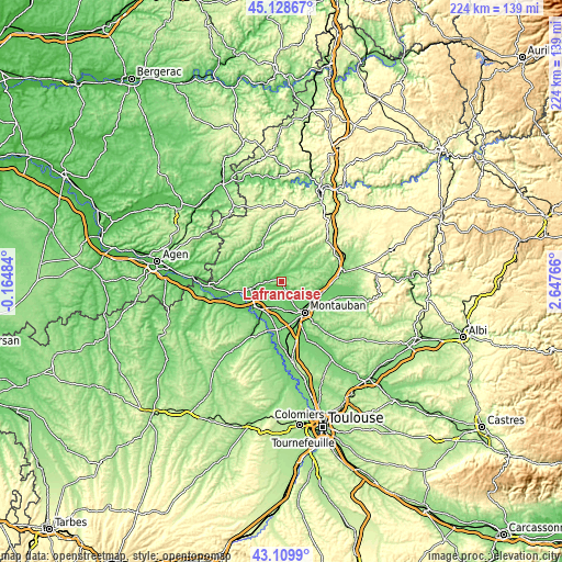 Topographic map of Lafrançaise
