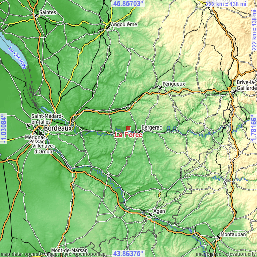 Topographic map of La Force