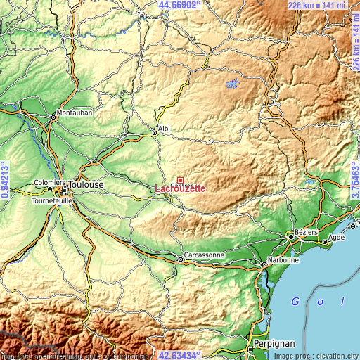 Topographic map of Lacrouzette