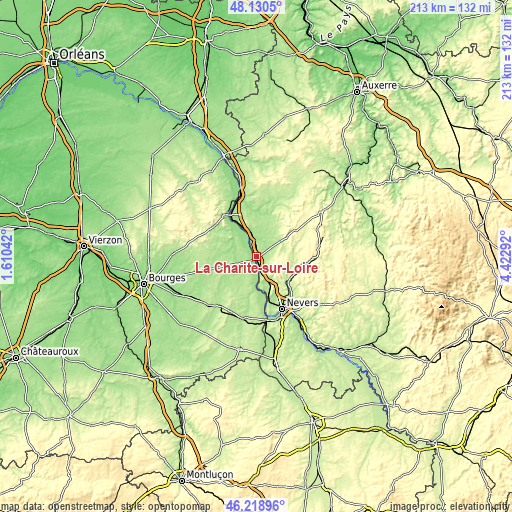 Topographic map of La Charité-sur-Loire