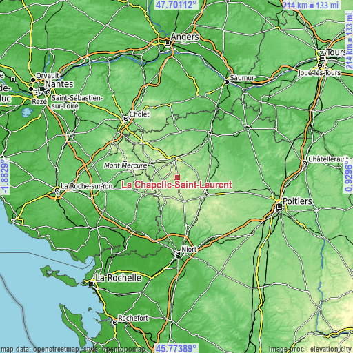 Topographic map of La Chapelle-Saint-Laurent