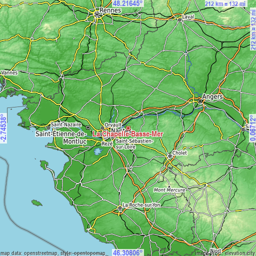 Topographic map of La Chapelle-Basse-Mer