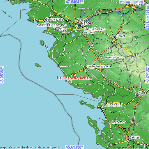 Topographic map of La Chapelle-Achard