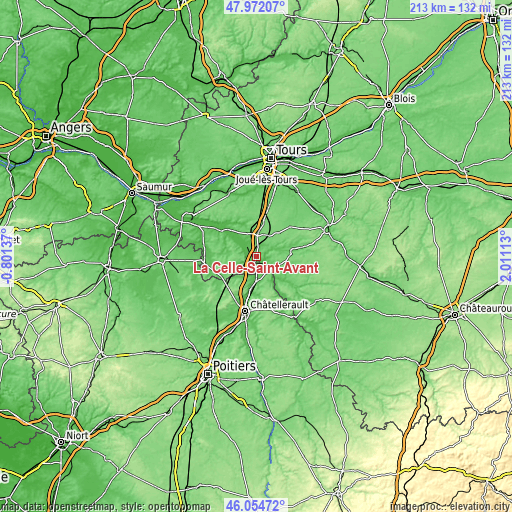 Topographic map of La Celle-Saint-Avant