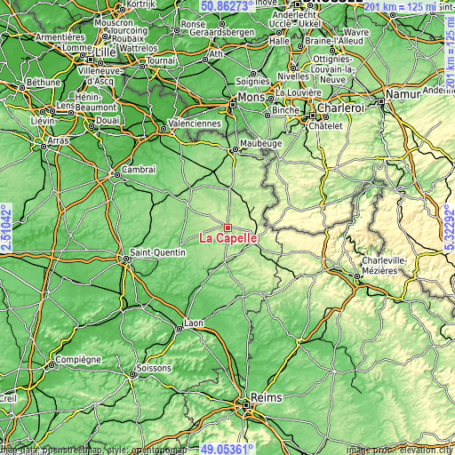 Topographic map of La Capelle