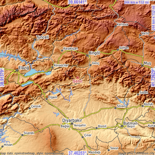 Topographic map of Servi