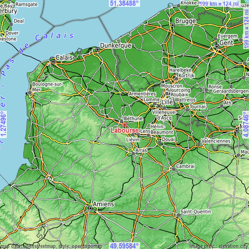 Topographic map of Labourse