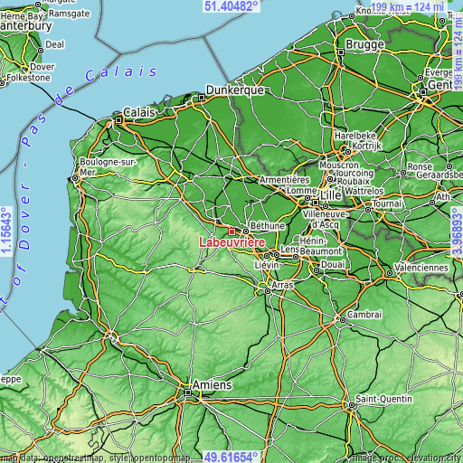 Topographic map of Labeuvrière