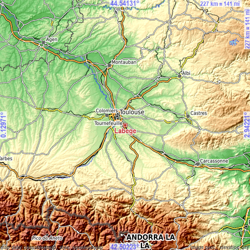 Topographic map of Labège