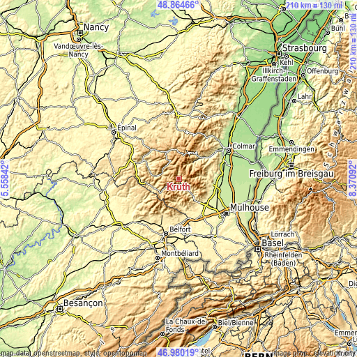 Topographic map of Kruth