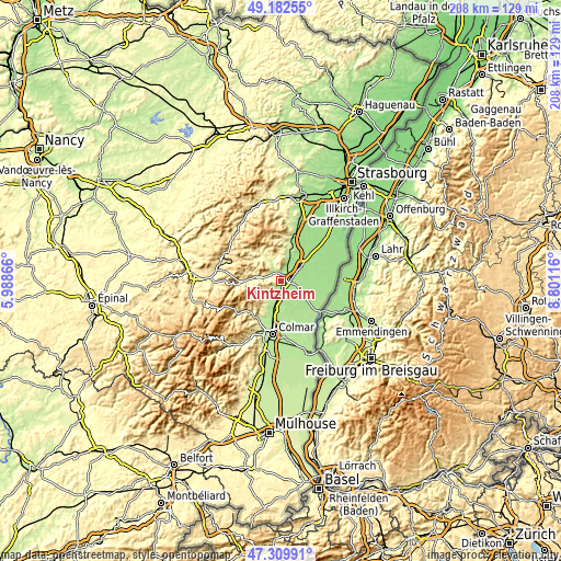 Topographic map of Kintzheim