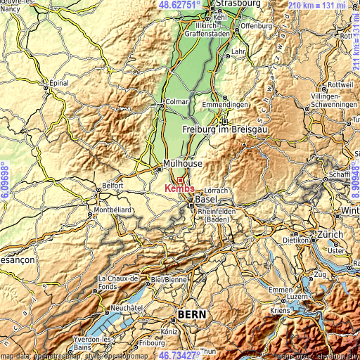 Topographic map of Kembs
