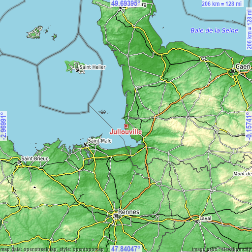 Topographic map of Jullouville