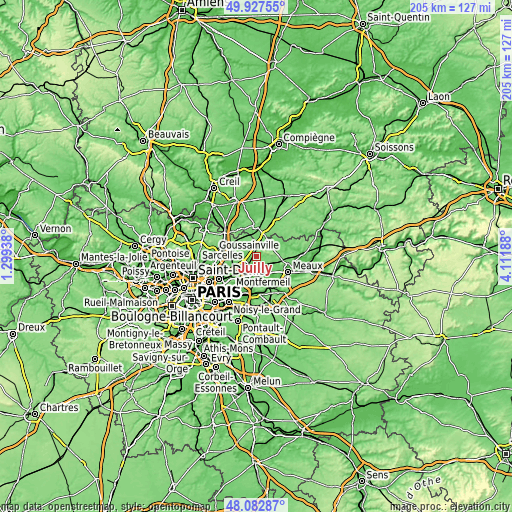 Topographic map of Juilly