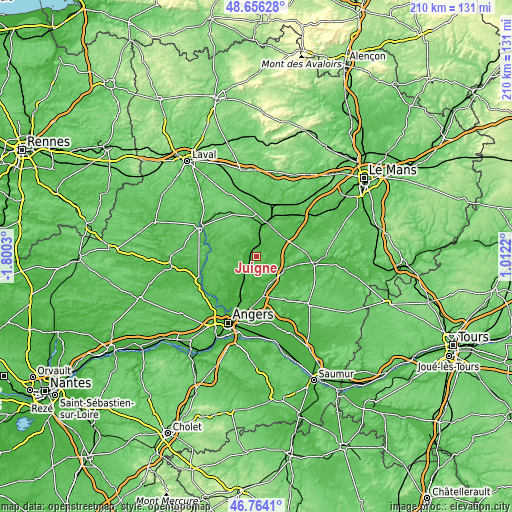 Topographic map of Juigné