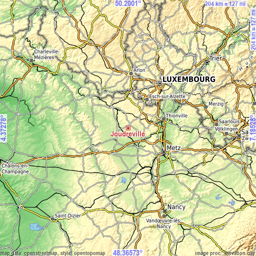 Topographic map of Joudreville