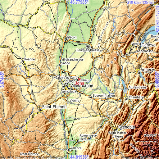 Topographic map of Jons