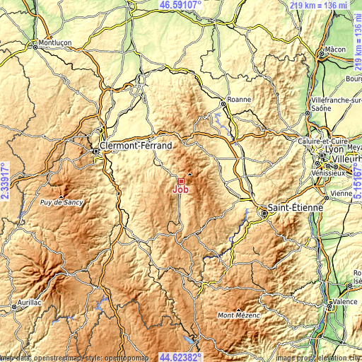 Topographic map of Job