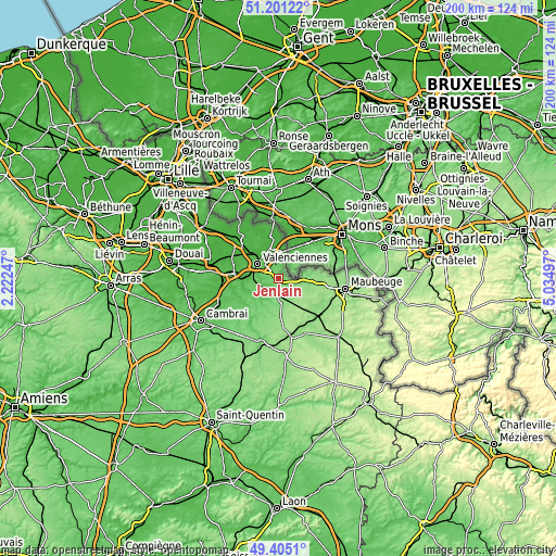 Topographic map of Jenlain