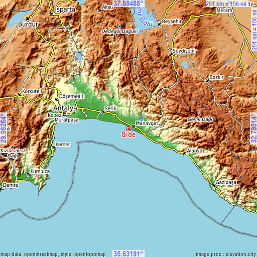 Topographic map of Side