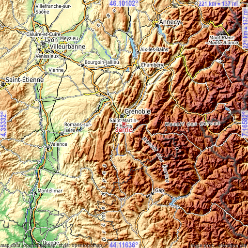 Topographic map of Jarrie