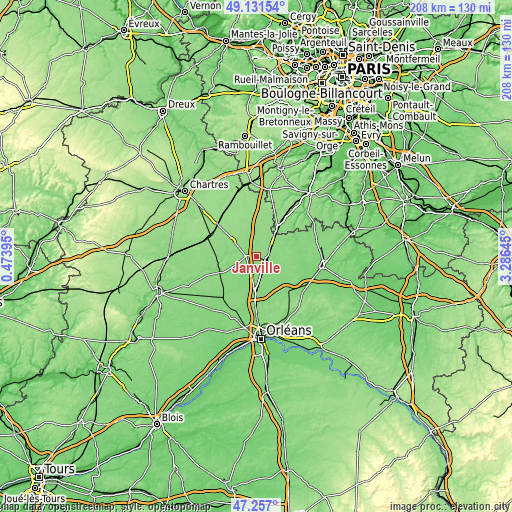 Topographic map of Janville